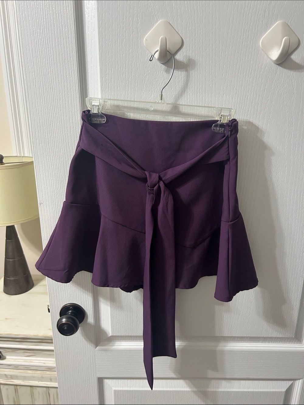 Zara Purple Tie-Waist Mini Skirt